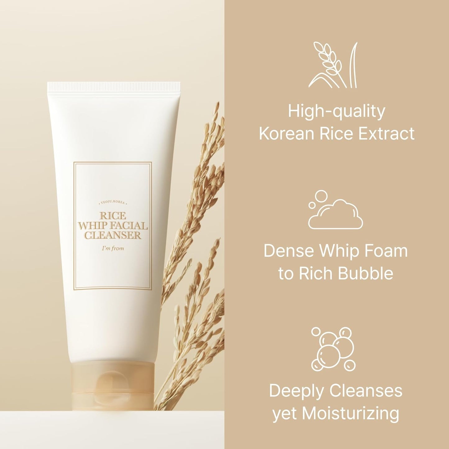 I'm from Rice Whip Facial Cleanser - Glam Secret