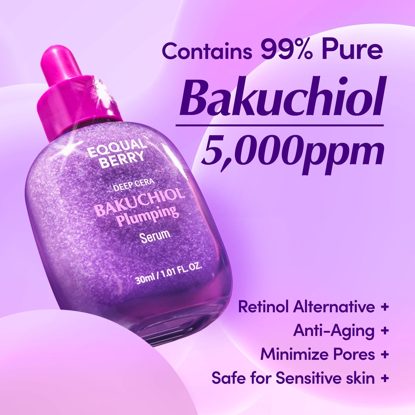EQQUALBERRY Bakuchiol Plumping Serum 30ml - Glam Secret
