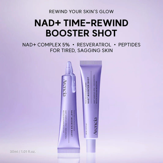 ARENCIA NAD+ Booster Shot 30ml serum to help refresh dull skin, improve radiance and support smooth hydrated skin