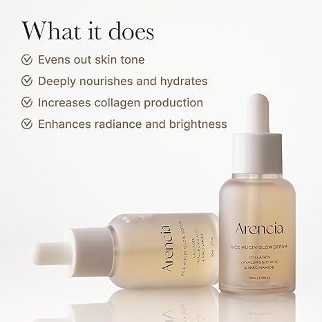 Arencia Korean rice glow serum for dewy skin