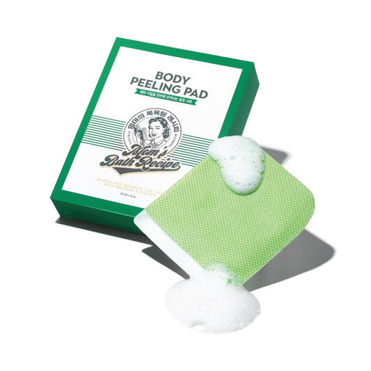 Mom's Bath Recipe Body Peeling Pad Original, All in One Bubble Body Wash & Scrub Gloves with Honey & Yogurt, Exfoliating Mitts for Dead Skin Cells, Skin Retexturizing Pads - 8 Sheets - Glam Secret