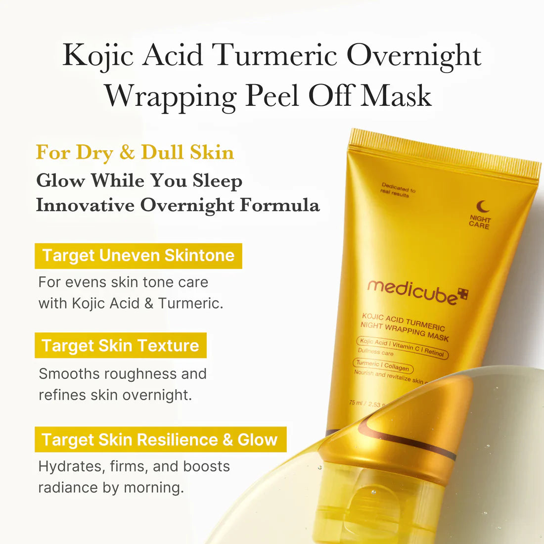 MEDICUBE Kojic Acid Turmeric Night Wrapping Mask - Glam Secret
