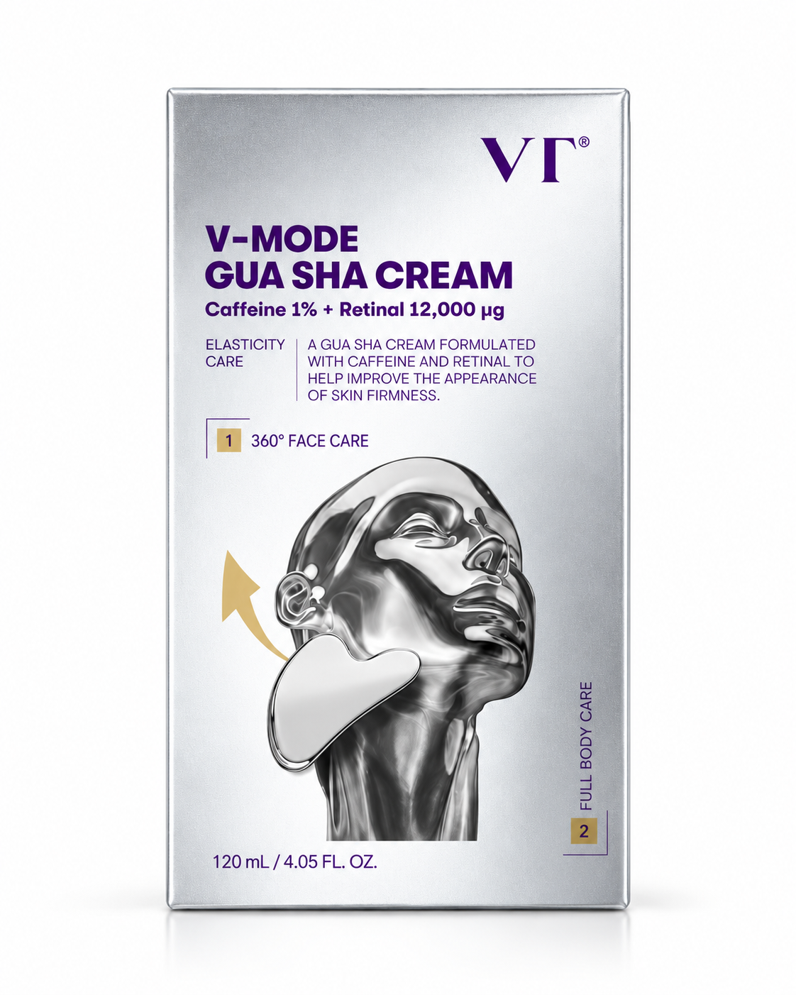 VT V-MODE Gua Sha Cream 120ml with Caffeine 1% and Retinal – Korean Firming Skincare