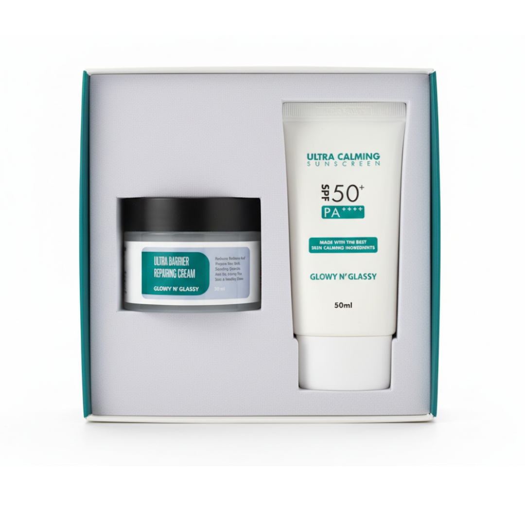 GLOW N' GLASSY Ultra Repair Repairing Cream & Ultra Calming Sunscreen Set