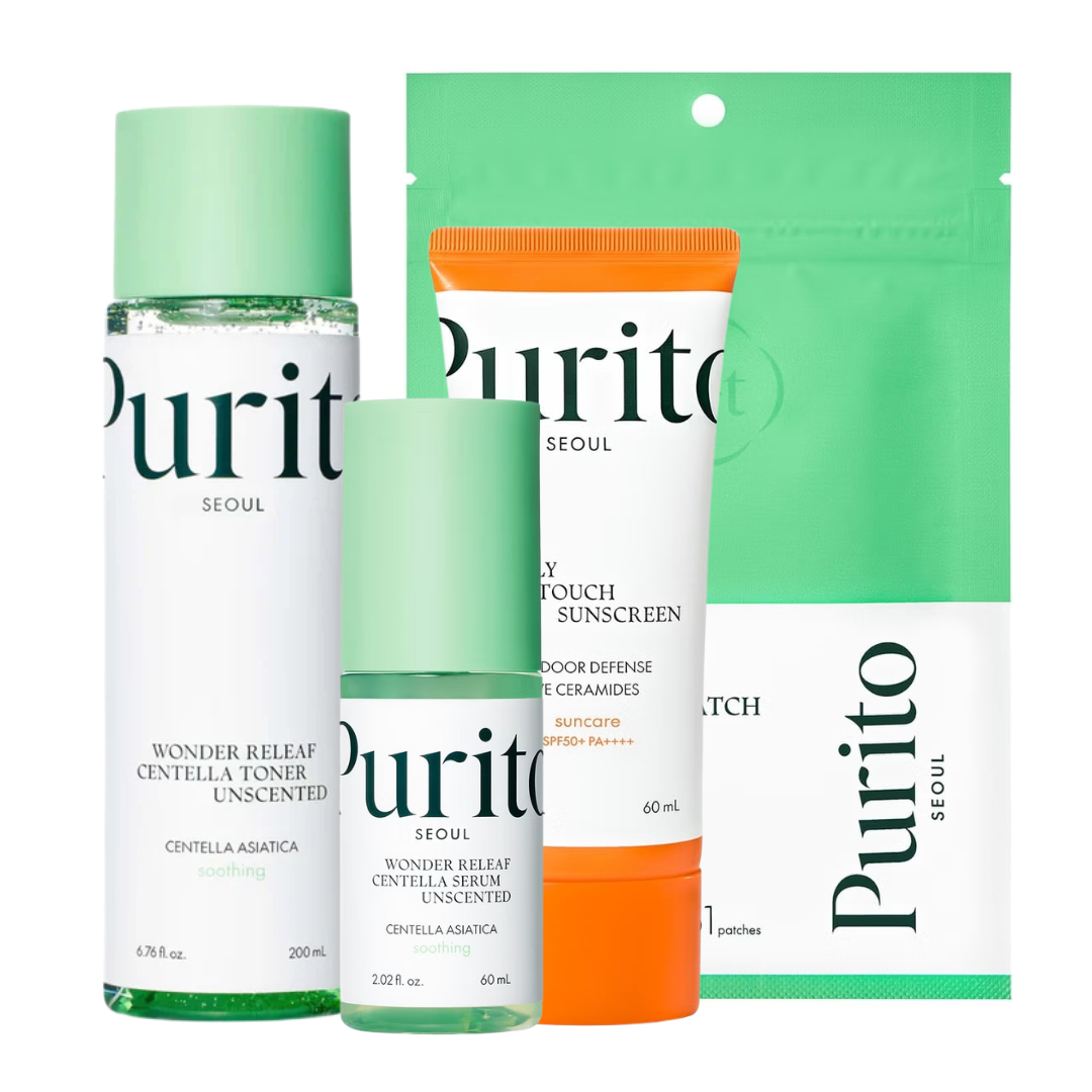 PURITO Wonder Releaf Centella Unscented Skincare Set - Glam Secret