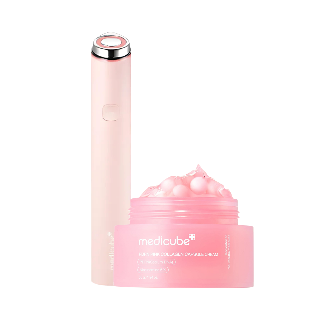 MEDICUBE Age R PRO Booster Mini and MEDICUBE PDRN Pink Collagen Capsule Cream Set