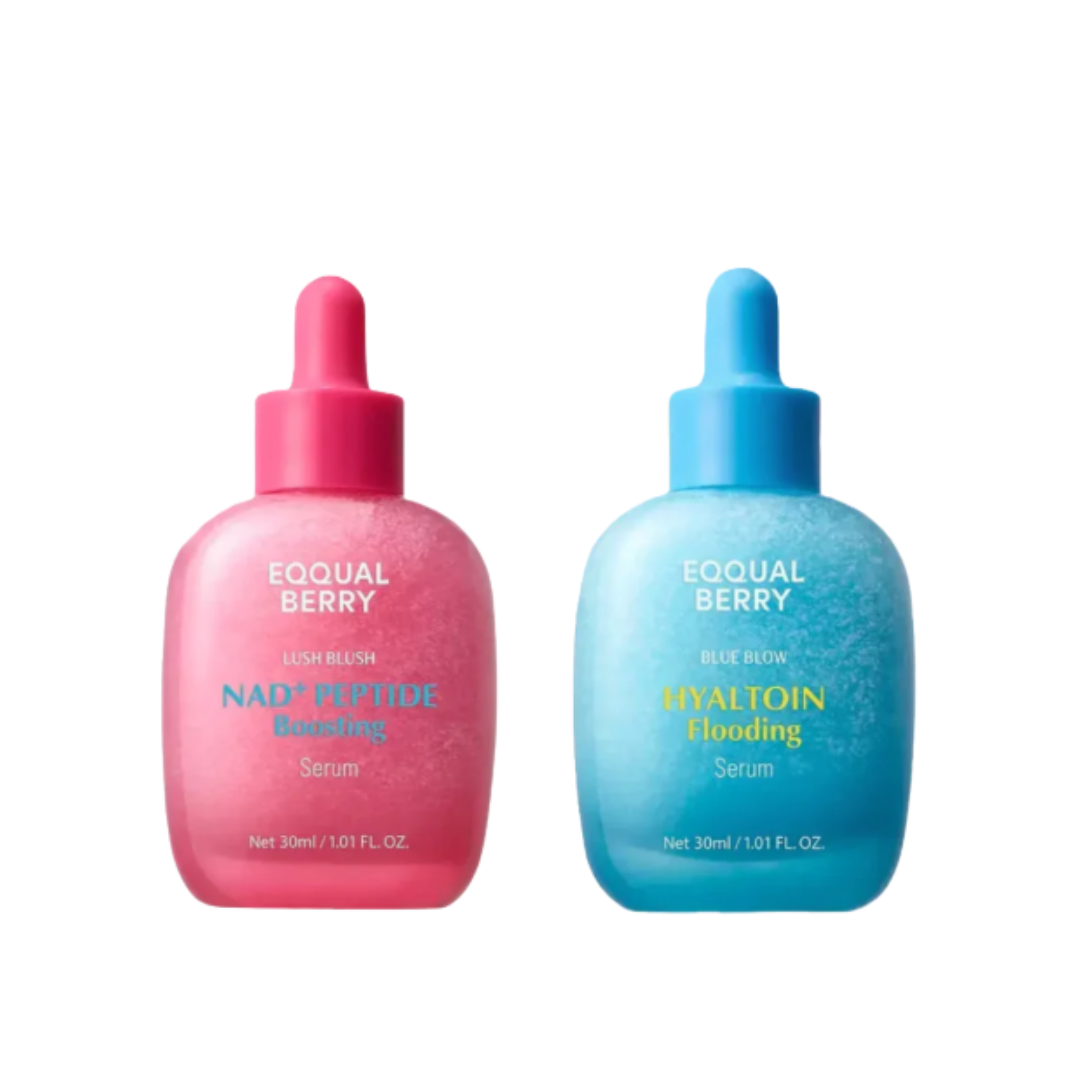 EQQUALBERRY Hyaltoin Flooding Serum & Lush Blush NAD+ Peptide Boosting Serum Set