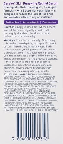 CERAVE Anti Aging Retinol Serum 1 Ounce Cream Serum for Smoothing Fine Lines and Skin Brightening FragranceEYE CREAMGlam Secret