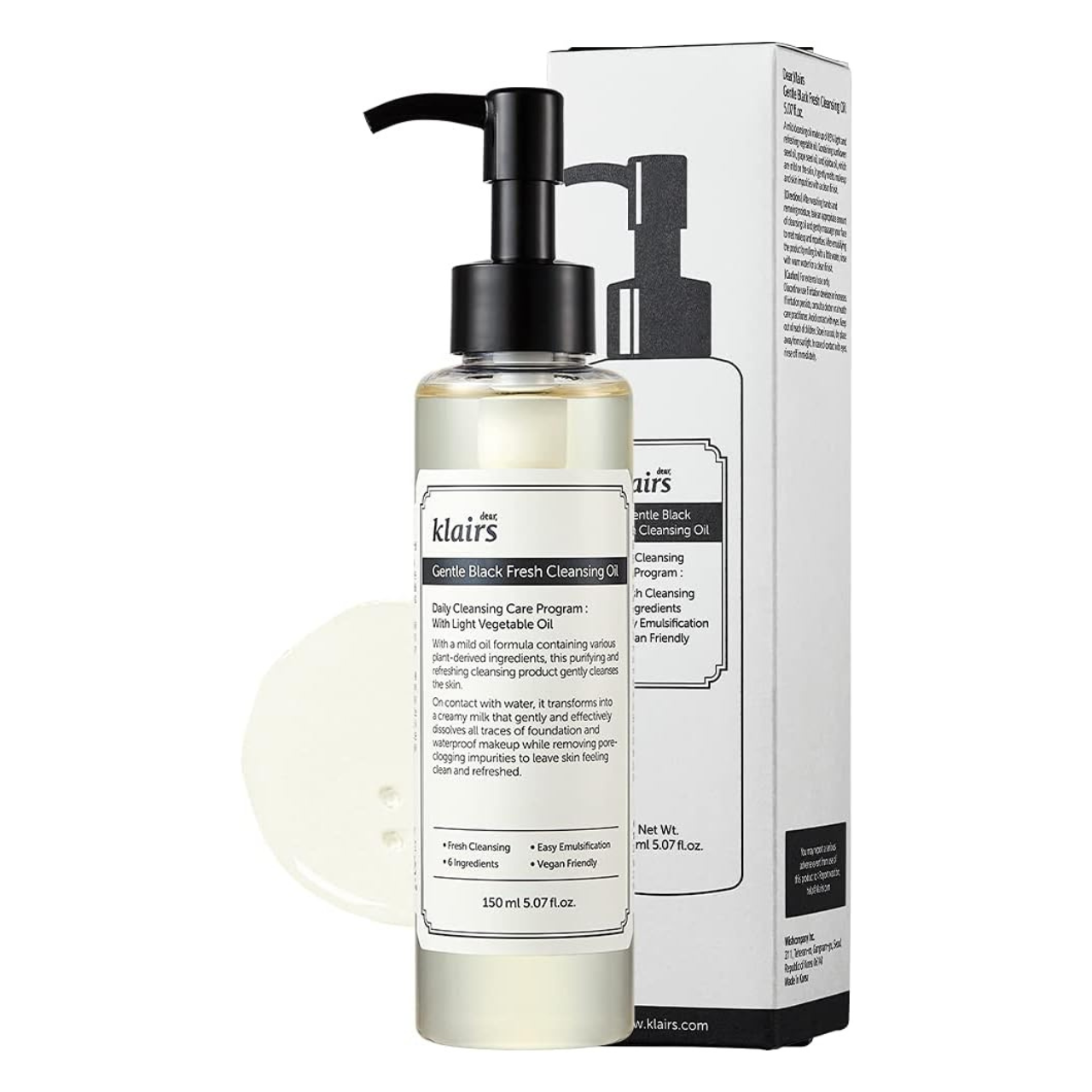 DEAR KLAIRS Gentle Black Deep Cleansing Oil 150ml - Glam Secret