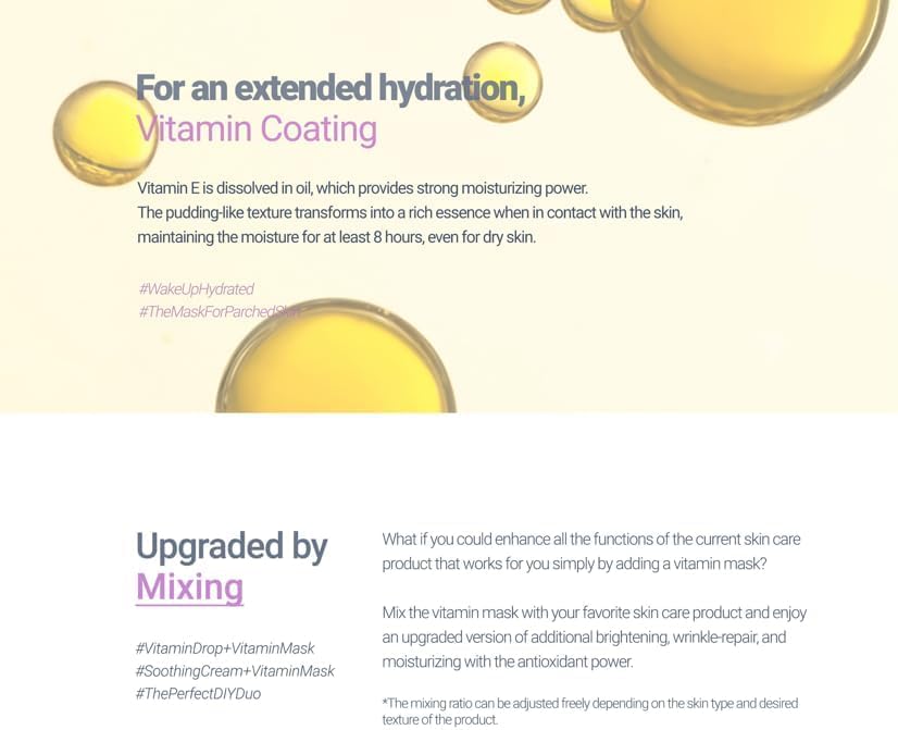 DEAR KLAIRS Freshly Juiced Vitamin E Mask | Brightening & Hydrating Sleeping Mask - Glam Secret