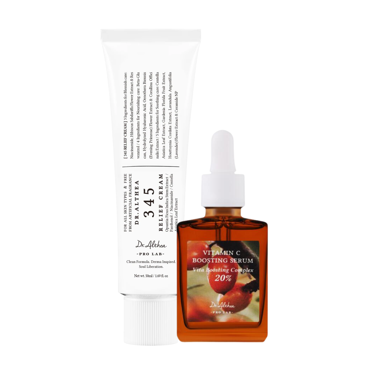 DR ALTHEA 345 Relief Cream & Vitamin C Boosting Serum SET - Glam Secret