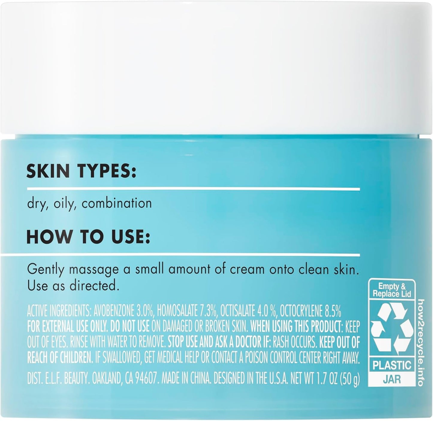 ELF SKIN Holy Hydration Face Cream Broad Spectrum SPF 30 Sunscreen - Glam Secret