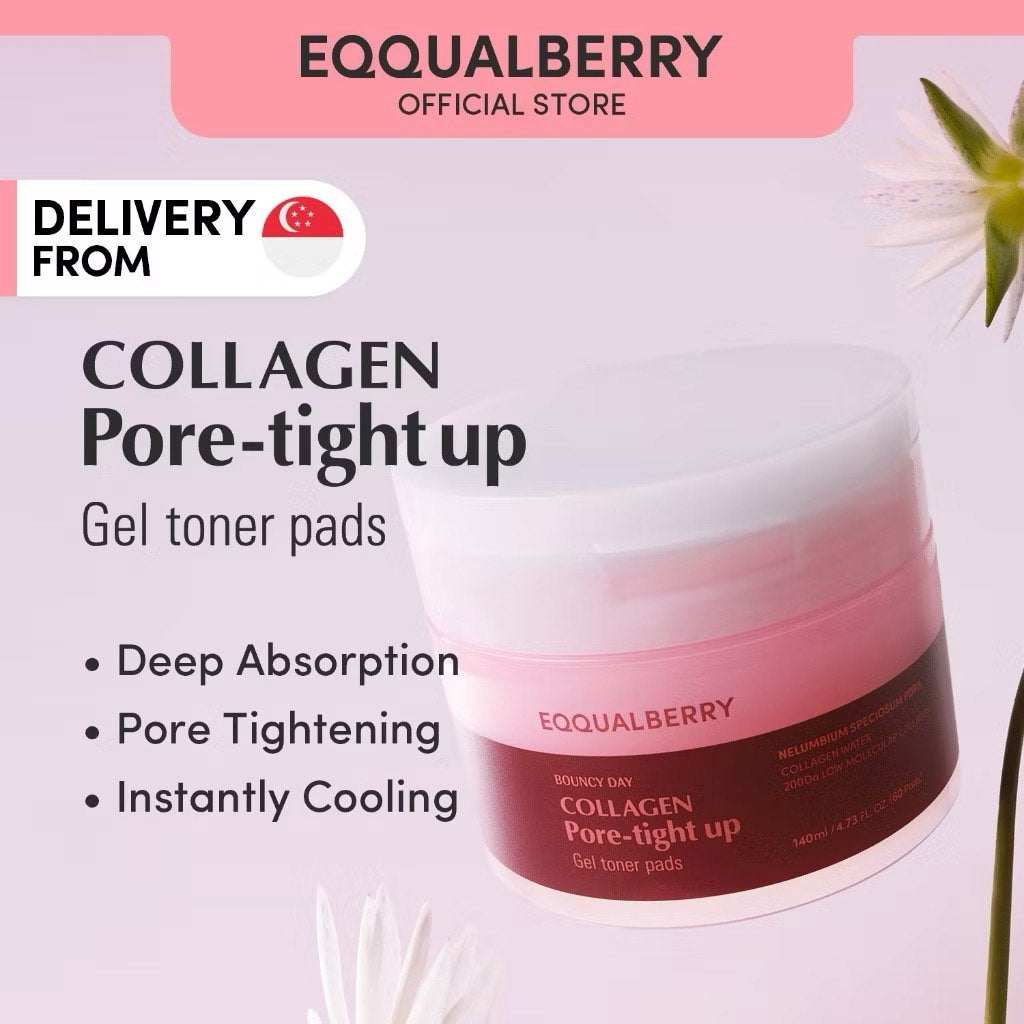 EQQUALBERRY Collagen Pore-Tight Up Gel Toner Pads