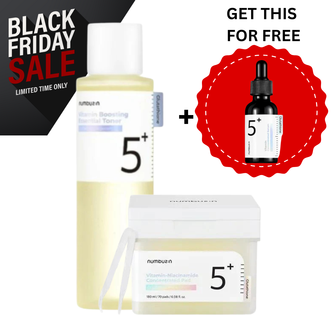 BLACK FRIDAY SALE vitamin niacinamide pad 70 pads + NUMBUZIN No.5 Vitamin Boosting Essence Toner - Glam Secret