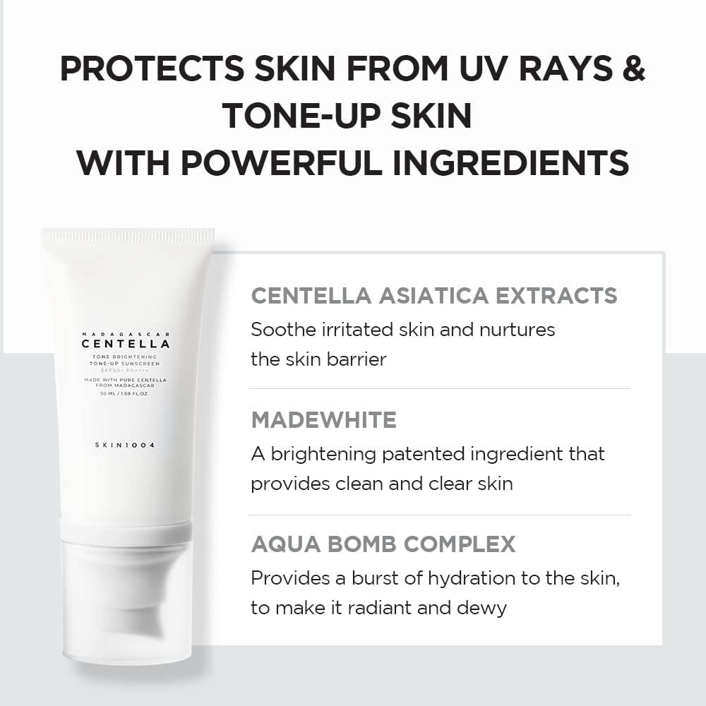 SKIN1004 Madagascar Centella Tone Brightening Tone-Up Sunscreen - Glam Secret