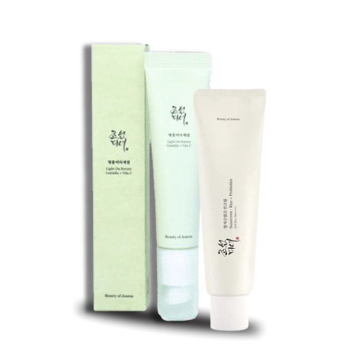 Light On Serum Centella + Vita C & Relief Sun Rice + Probiotics SPF50 Beauty of Joseon SetCombination Skin SetGlam Secret