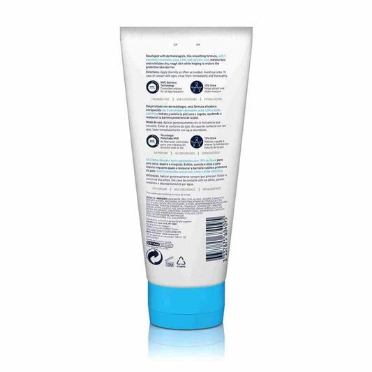 CareVe CERAVE SA Smoothing 10% Urea Cream in 177ml jar, smooths and moisturizes dry, rough skin with nourishing formula.