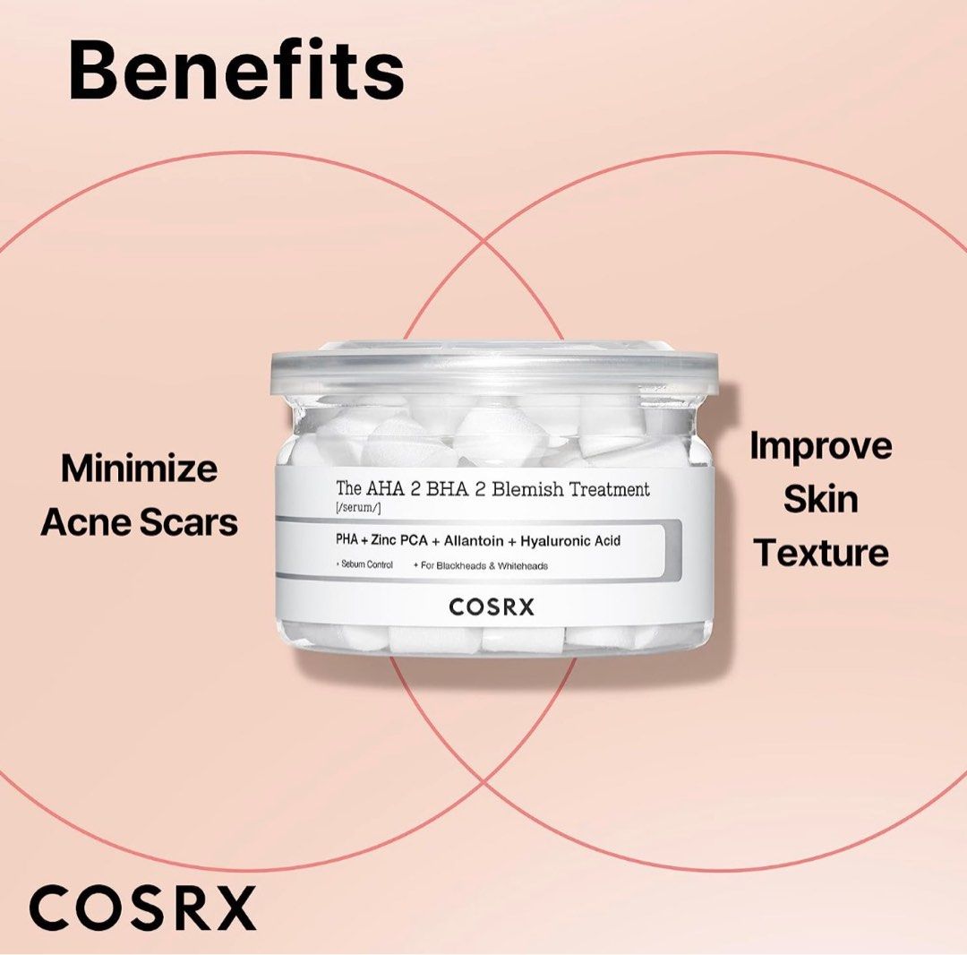 Cosrx The AHA 2 BHA 2 Blemish Treatment Serum 120gCotton padsGlam Secret