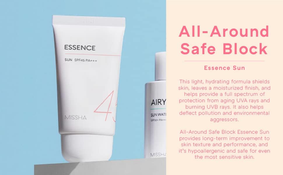 Missha All Around Safe Block Essence Sun SPF45/PA+++ EX - 50mlSun BlockGlam Secret