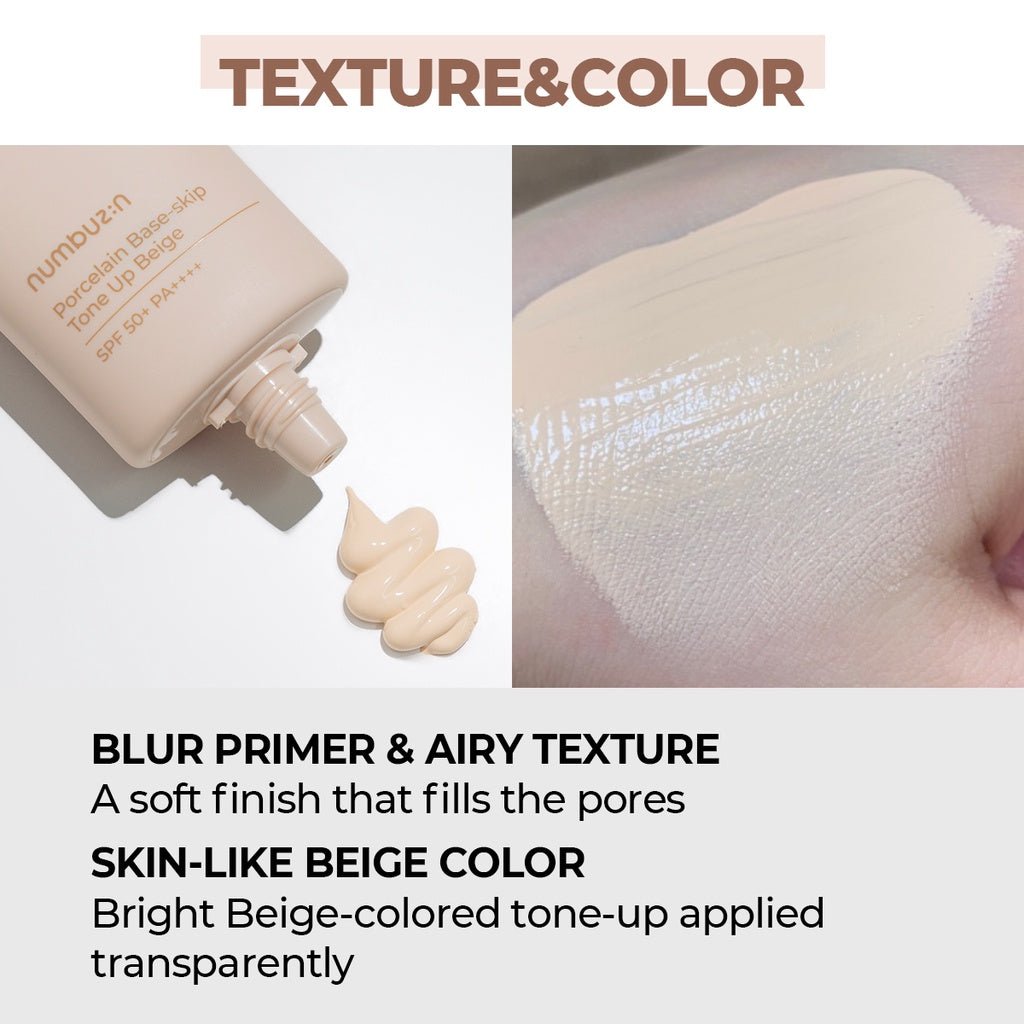 NUMBUZIN No.3 Porcelain Base-skip Tone Up BeigeCreamGlam Secret