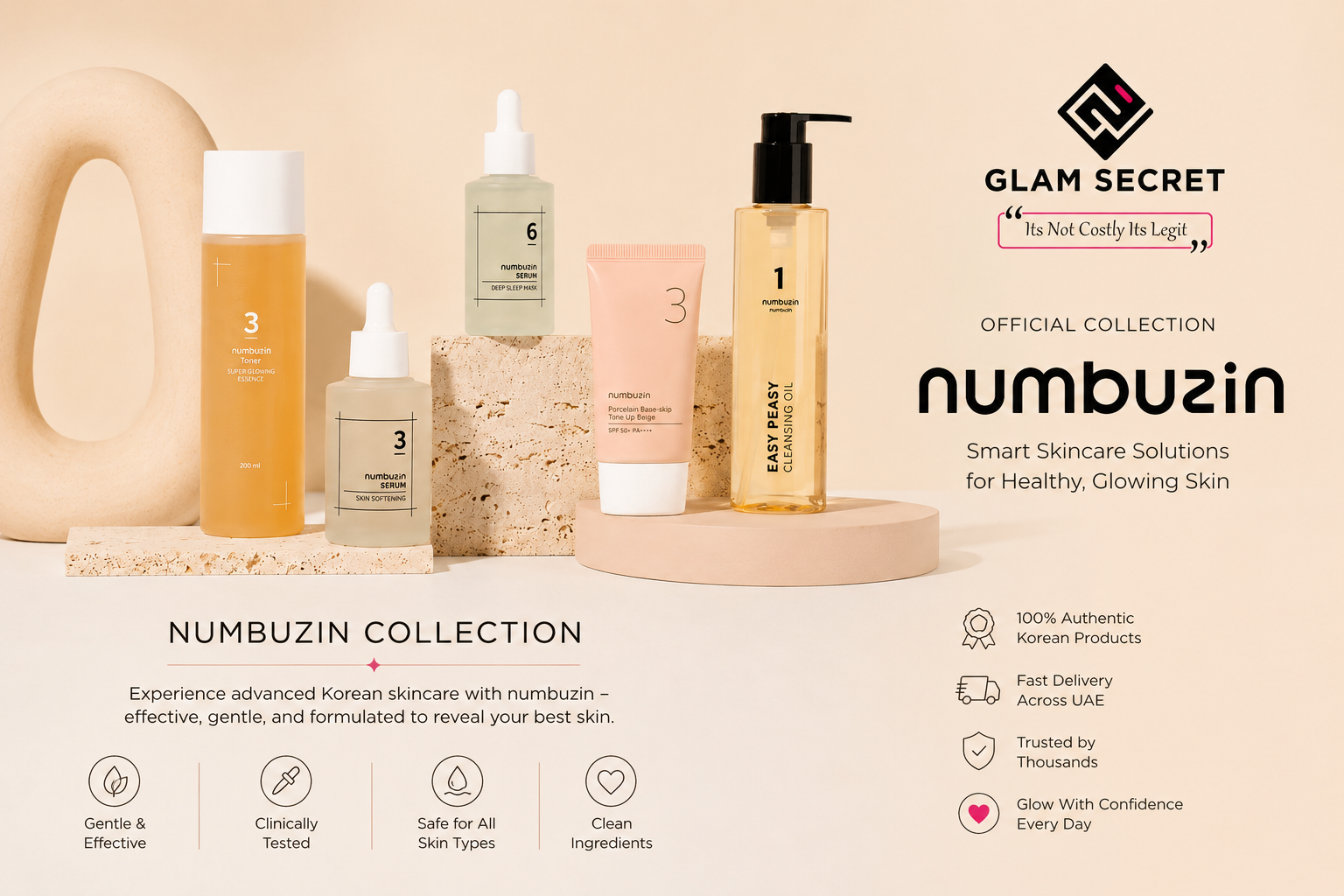 Numbuzin Korean Skincare Dubai UAE Glam Secret