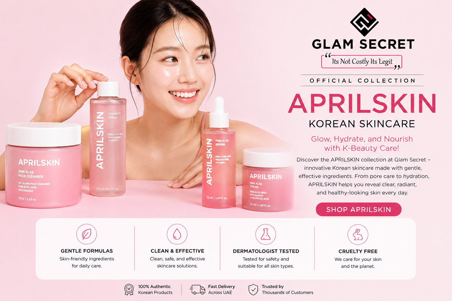 Trending Korean skincare brand APRILSKIN available at Glam Secret UAE