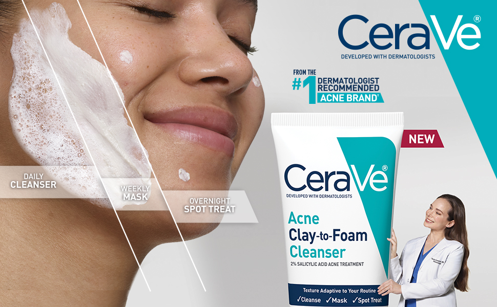 CERAVE Clay To Foam Acne Face Wash 118ml