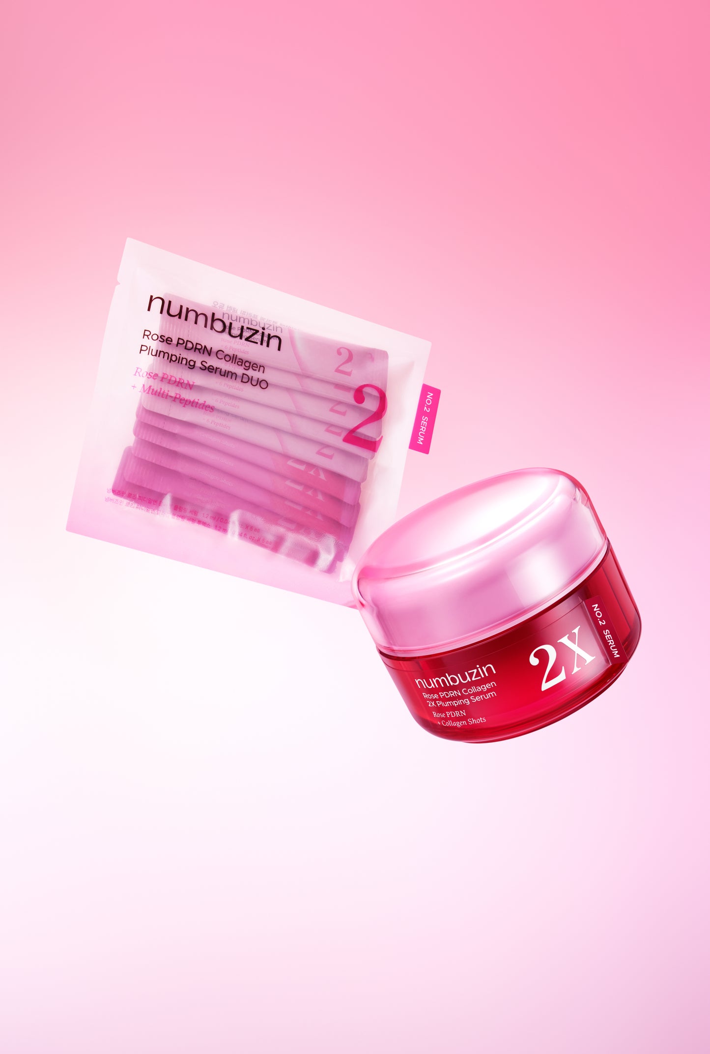 Numbuzin No.2 Rose PDRN Collagen 2X Plumping Serum + Collagen Shot 30ml