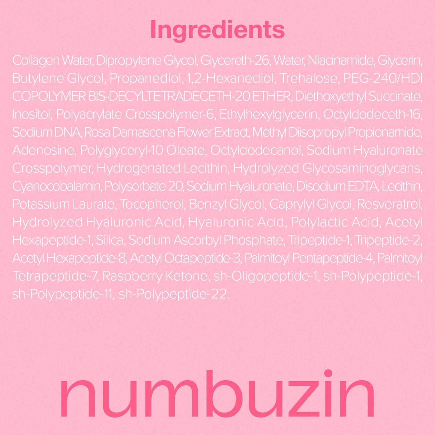 Numbuzin No.2 Rose PDRN Collagen Plumping Serum 30ml
