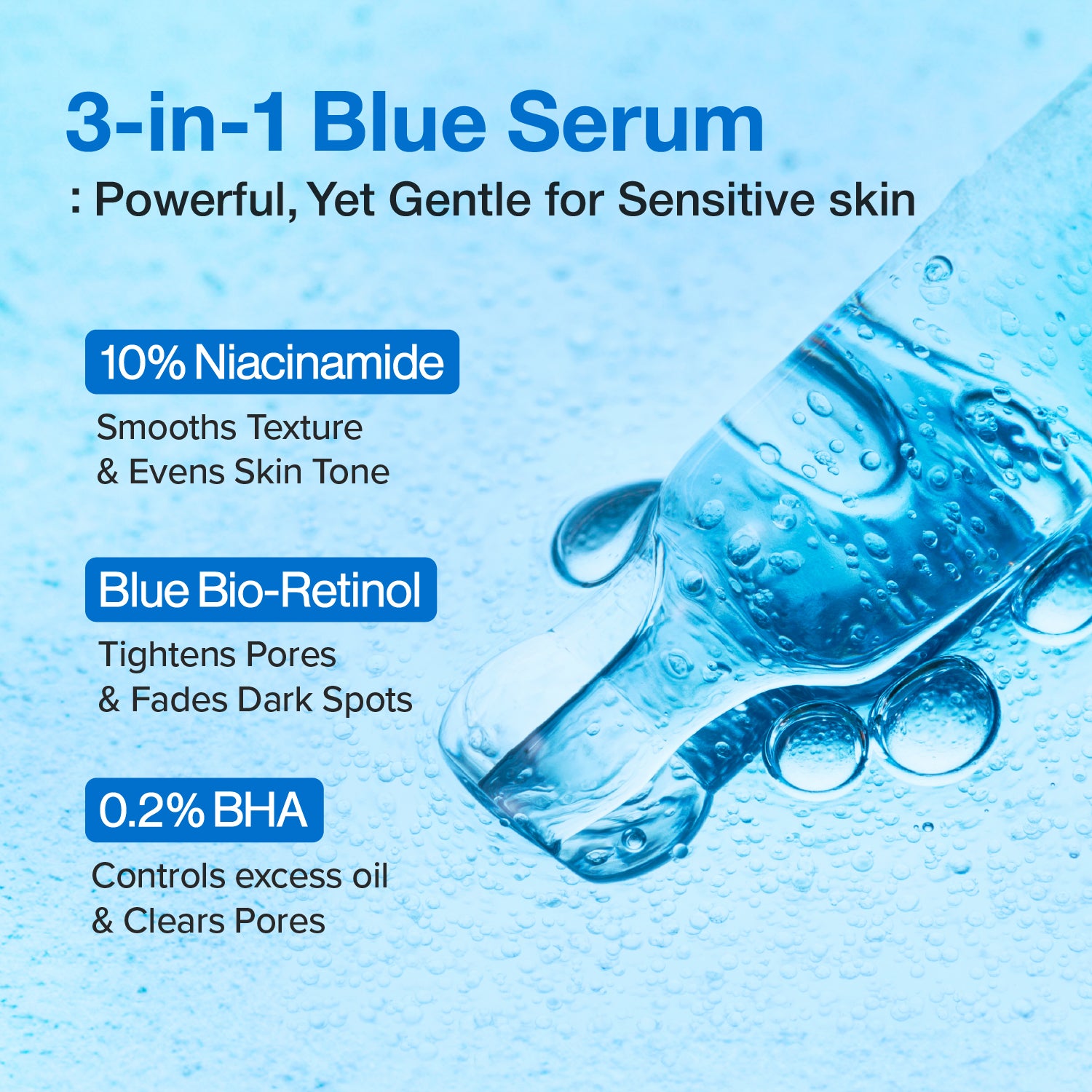 Numbuzin No.3 Blue Bio-Retinol Pore Refining Serum 30ml glam secret