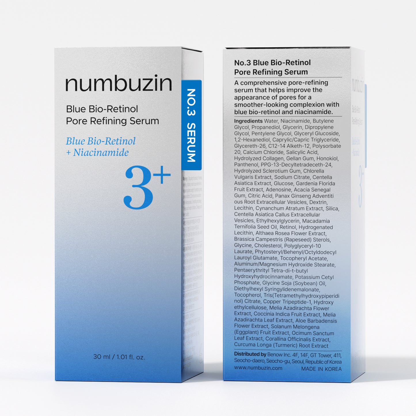 Numbuzin No.3 Blue Bio-Retinol Pore Refining Serum 30ml glam secret