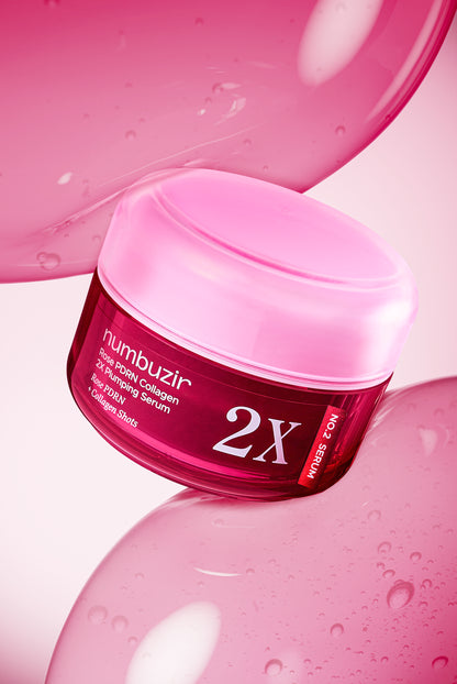 Numbuzin No.2 Rose PDRN Collagen 2X Plumping Serum + Collagen Shot 30ml