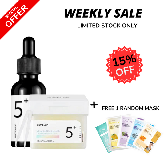 WEEKLY FLASH DEALS Numbuzin 5+ vitamin concentrated serum Brightening antioxidant & vitamin niacinamide pad 70 pads