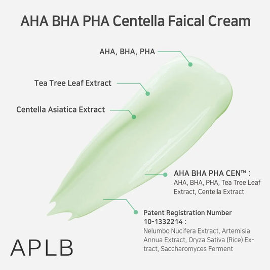 APLB AHA BHA PHA Centella Facial Cream - Glam Secret