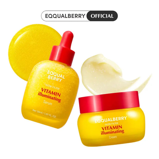 EQQUALBERRY Vitamin Illuminating Serum 30ml and Cream 50ml - Glam Secret