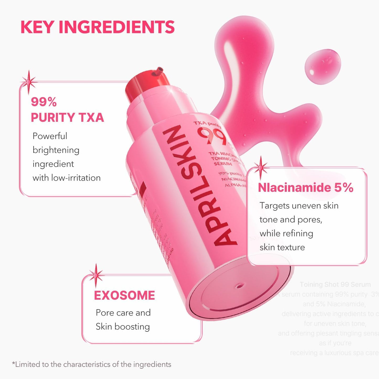 APRILSKIN TXA Niacinamide Toning Shot 99 Spicule Facial Serum