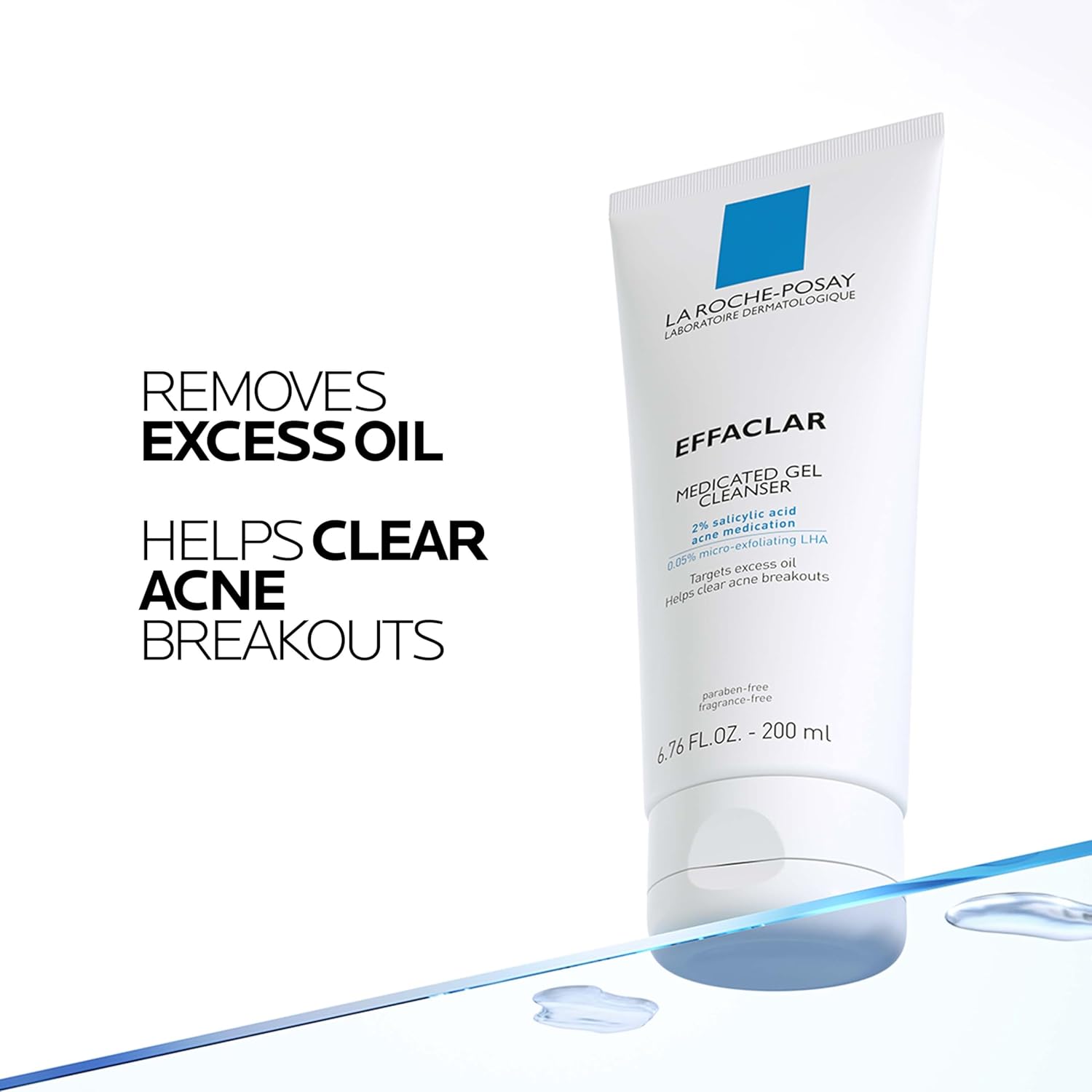 Cerave Effaclar medicated gel cleanser in a white tube, designed for acne-prone skin, with clear labeling and a flip-top cap.