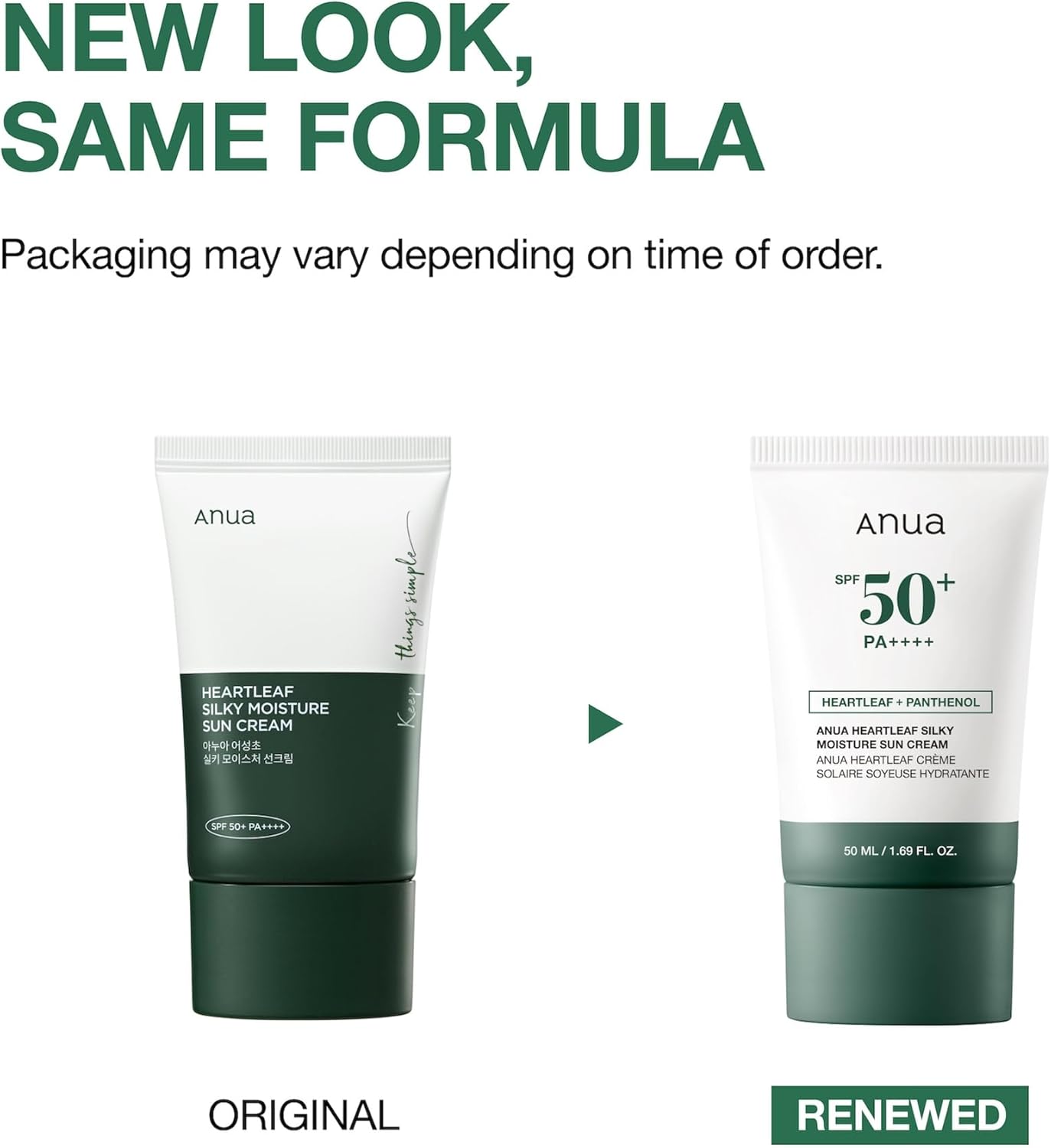 Anua heartleaf silky moisture sun cream spf50+ PA++++ 50ml - Glam Secret