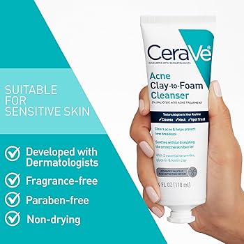 CERAVE Clay To Foam Acne Face Wash 118ML