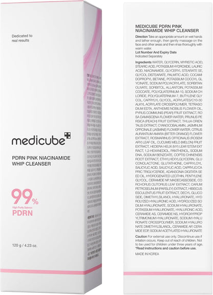 Medicube - PDRN Pink Niacinamide Whip Cleanser 120g
