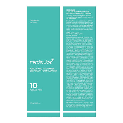 Medicube - Azelaic Acid Niacinamide Deep Clean Foam Cleanser 120g