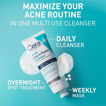 CERAVE Clay To Foam Acne Face Wash 118ml