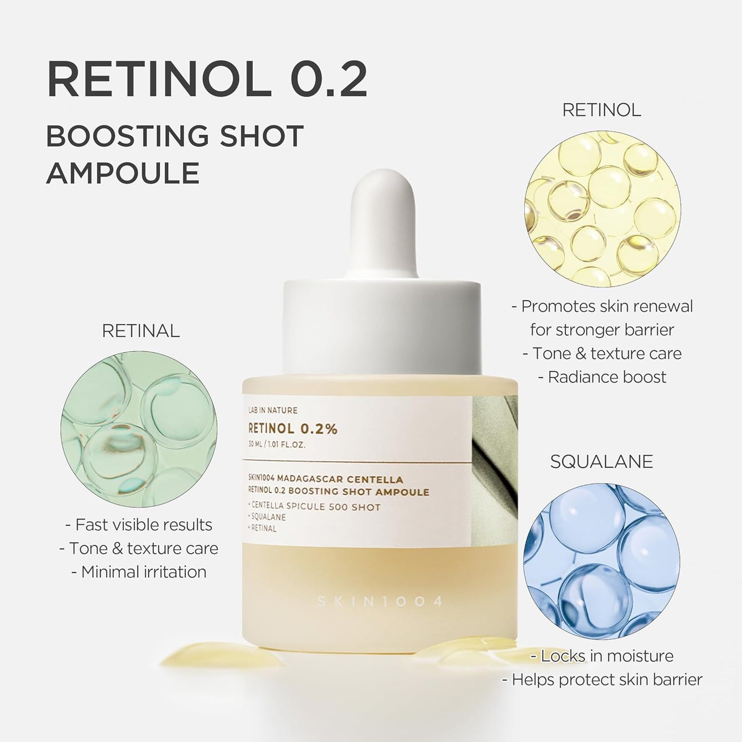 SKIN1004 Madagascar Centella Retinol 0.2%  Boosting Shot Ampoule