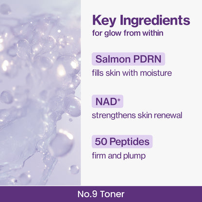 No.9+ NAD+ PDRN Glow Boosting Toner 150ml