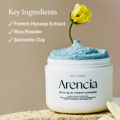 ARENCIA Blue Hyssop cleanser texture at Glam Secret UAE