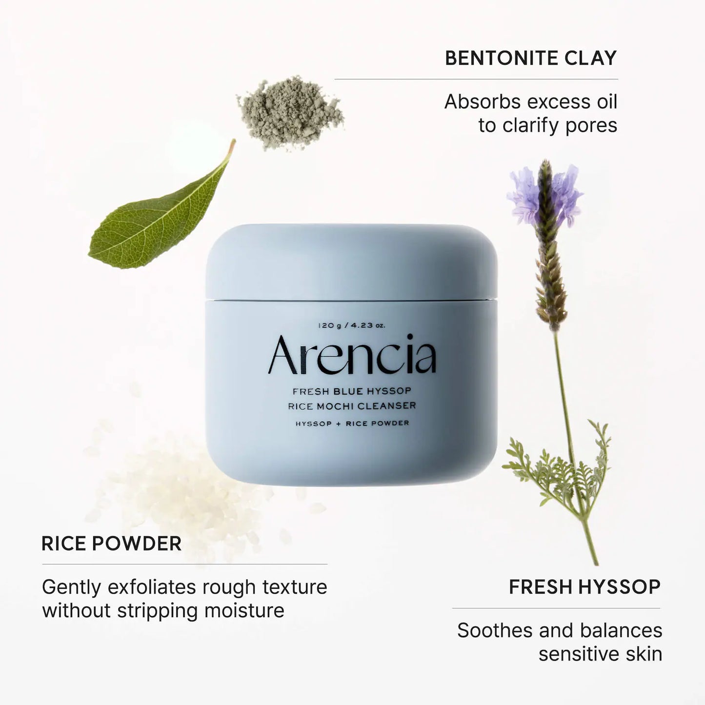 ARENCIA Blue Hyssop cleanser texture at Glam Secret UAE