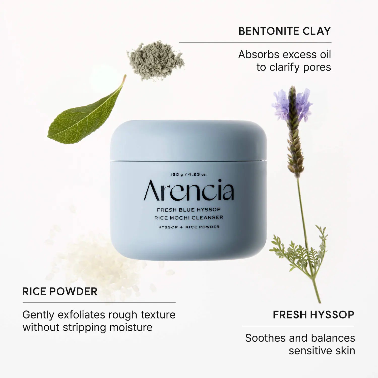ARENCIA Blue Hyssop cleanser texture at Glam Secret UAE