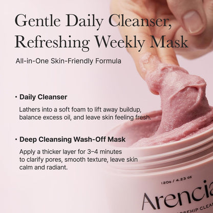 ARENCIA daily scrub cleanser for soft glowing skin
