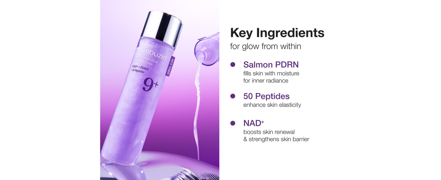 No.9+ NAD+ PDRN Glow Boosting Toner 150ml