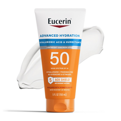 لوشن الترطيب المتقدم من EUCERIN مع حمض الهيالورونيك والمواد المرطبة | ترطيب عميق للبشرة الجافة والمجففة